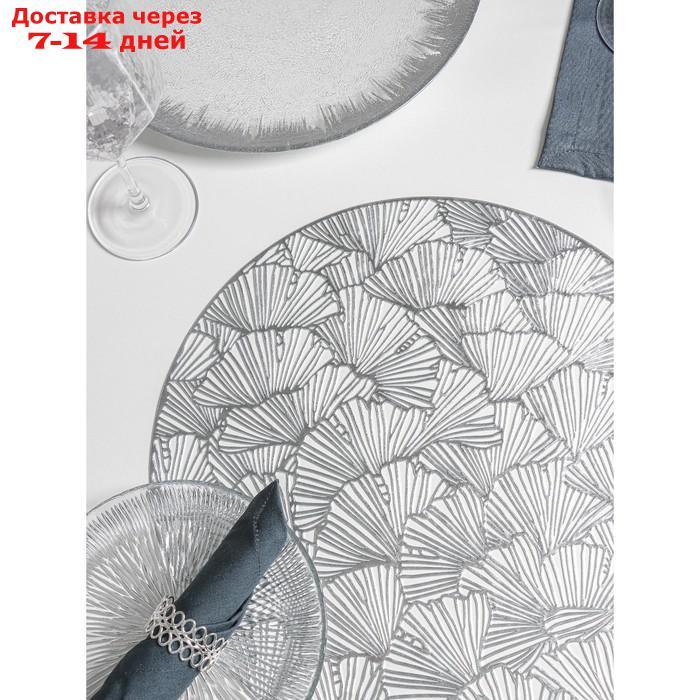 Набор салфеток кухонных Доляна "Веер", 38×38 см, 4 шт, цвет серебро - фото 5 - id-p227019912