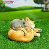 Садовая фигура "Кошка с мышкой спят" 30х18см, фото 2