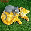 Садовая фигура "Кошка с мышкой спят" 30х18см, фото 5