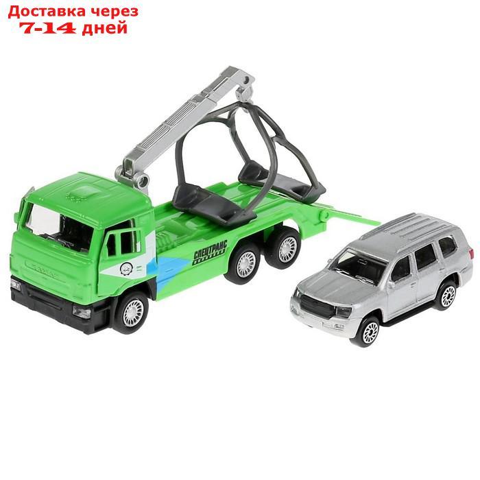 Набор металлических инерционных машин "Камаз-эвакуатор + Toyota Land Cruiser", 12 см и 7,5 см - фото 6 - id-p226951680