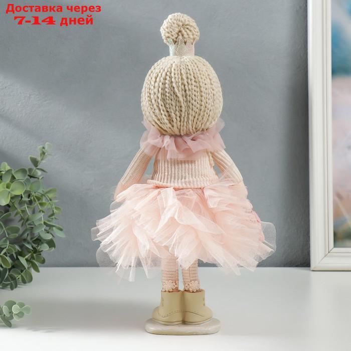 Кукла интерьерная "Малышка-принцесса в розовом платье, с медведем" 37,5х15х18,5 см - фото 3 - id-p227112047