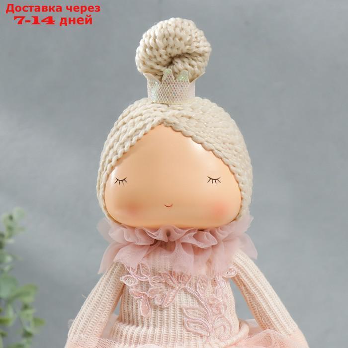 Кукла интерьерная "Малышка-принцесса в розовом платье, с медведем" 37,5х15х18,5 см - фото 5 - id-p227112047