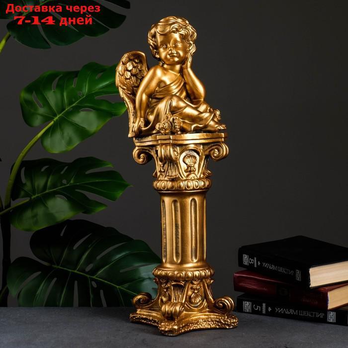Фигура "Ангел сидя на колонне" бронза 14х14х53см - фото 1 - id-p226964654