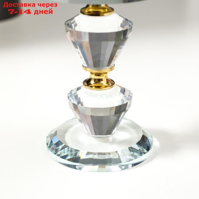 Подсвечник стекло на 1 свечу "Золотые камешки" ножка с кристаллами 16,5х7,5х7,5 см - фото 4 - id-p226973170