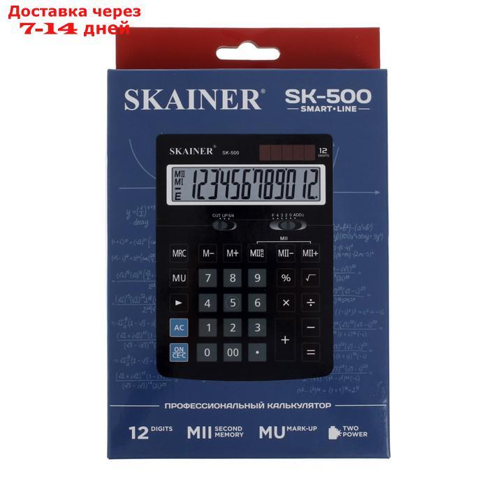 Калькулятор настольный средний, 12-разрядный, SKAINER SK-500, 2 питание, 2 память, 123 x 171 x 31 мм, черный - фото 6 - id-p227115214