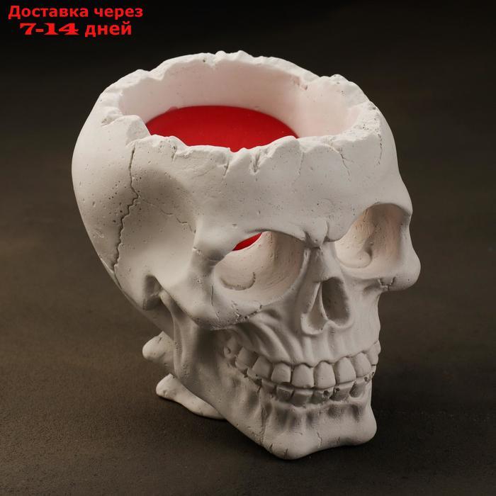 Свеча фигурная в бетоне "Плачущий череп", красный - фото 2 - id-p227102638