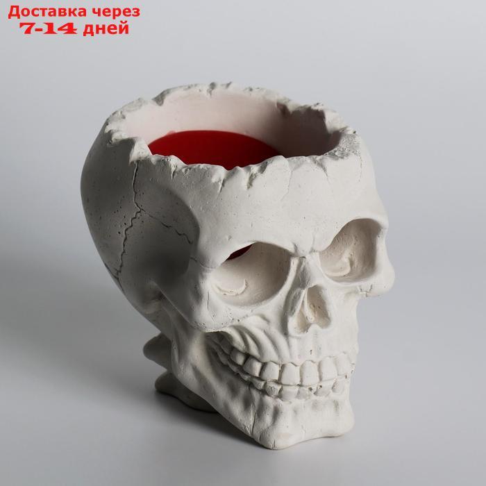 Свеча фигурная в бетоне "Плачущий череп", красный - фото 3 - id-p227102638