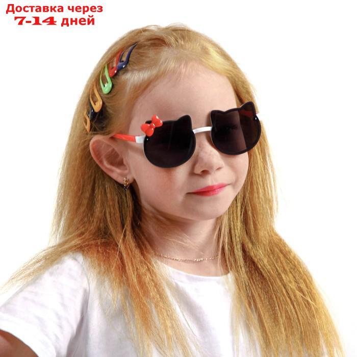 Очки солнцезащитные детские, UV400, линза 5х5 см, ширина 13 см, дужка 13.5 см, микс - фото 2 - id-p227112057
