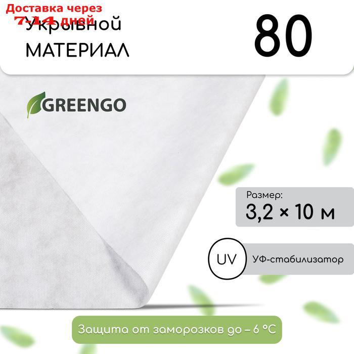Материал укрывной, 3.2 × 10 м ,плотность 80, белый, с УФ - стабилизатором, Greengo, Эконом 20%