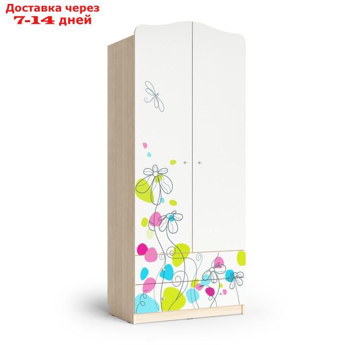 Шкаф 2-х дверный с ящиками Flowers, 800х450х1890, Шимо светлый - фото 1 - id-p226951704