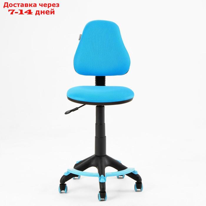 Кресло детское Бюрократ KD-4-F голубой TW-55 крестовина пластик, с подставкой.для ног - фото 2 - id-p227112074