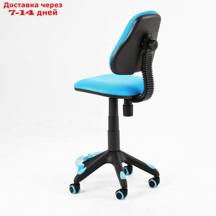 Кресло детское Бюрократ KD-4-F голубой TW-55 крестовина пластик, с подставкой.для ног - фото 4 - id-p227112074