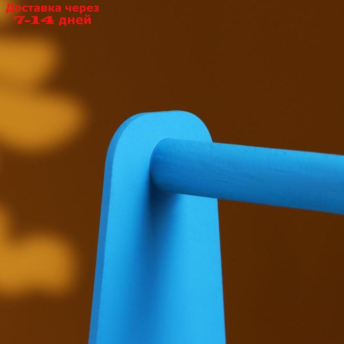 Кашпо деревянное 20×12.5×20 см Стелла Моно, с ручкой, голубой Дарим Красиво - фото 4 - id-p226964667