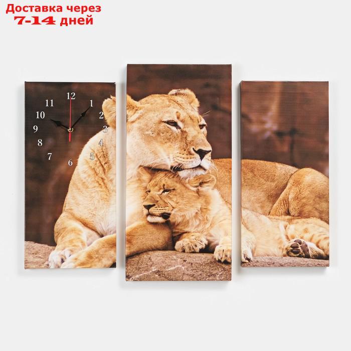 Часы настенные модульные "Львы", 60 × 80 см