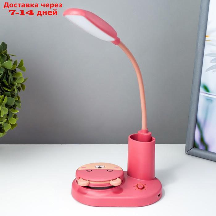 Настольная лампа "Мишка" LED 3Вт USB АКБ красный 12х8х31,5 см - фото 1 - id-p227123609