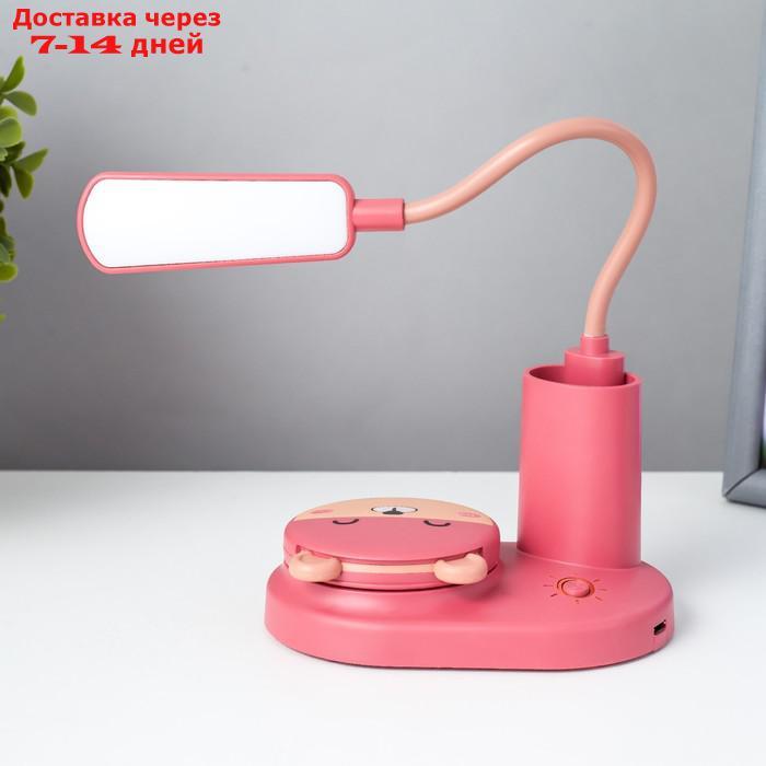 Настольная лампа "Мишка" LED 3Вт USB АКБ красный 12х8х31,5 см - фото 5 - id-p227123609