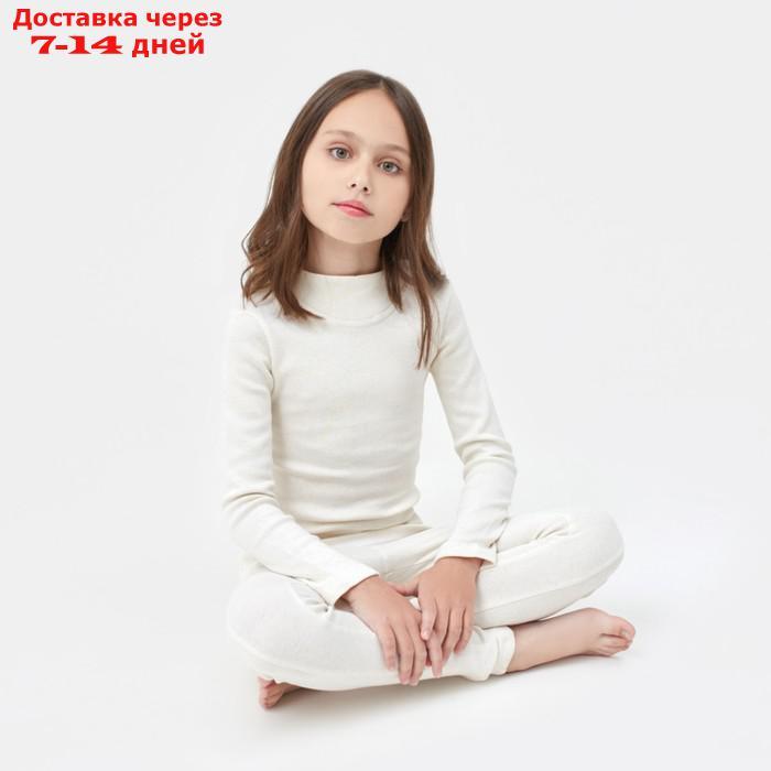 Термобелье для девочки (лонгслив, легинсы) цвет экрю, рост 140 - фото 6 - id-p227116430