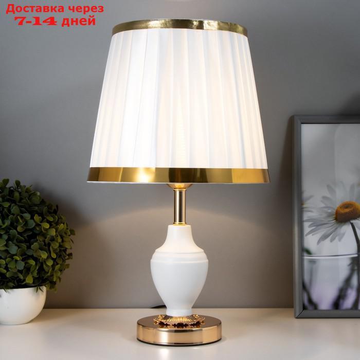 Настольная лампа Энтри 1x60Вт E27 бело-золотой 25х25х42 см - фото 2 - id-p227115252