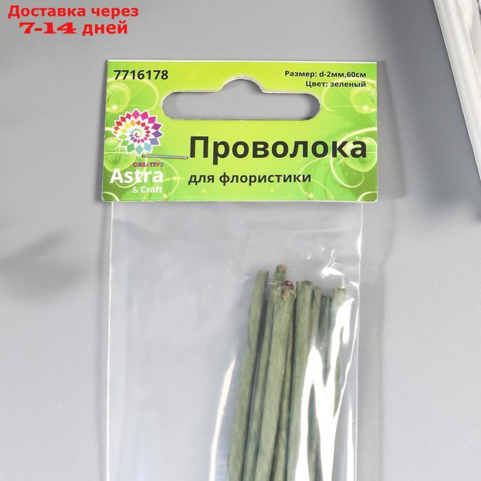 Набор проволоки для флористики d-2 мм, 60 см, 10 шт, зелёный - фото 2 - id-p227097488