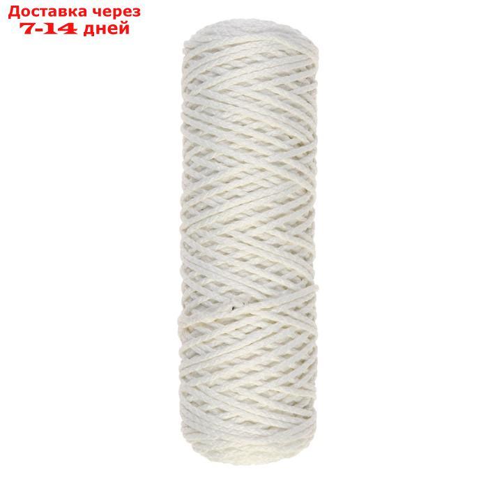 Шнур для вязания "Классик" без сердечника 100% полиэфир ширина 4мм 100м (белый) - фото 3 - id-p227095817