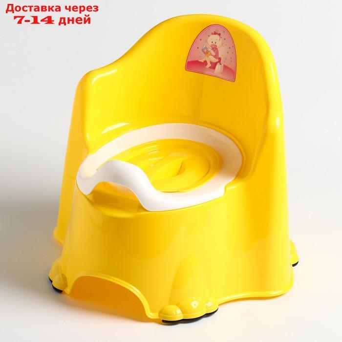 Горшок детский антискользящий "Комфорт" с крышкой, съёмная чаша, цвет жёлтый - фото 1 - id-p227099272