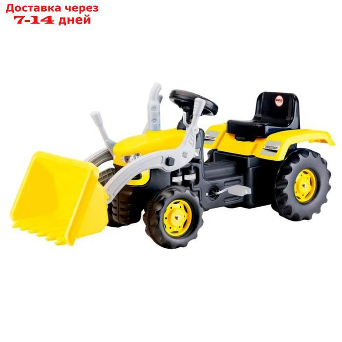 Трактор-экскаватора педальный, цвет жёлто-чёрный