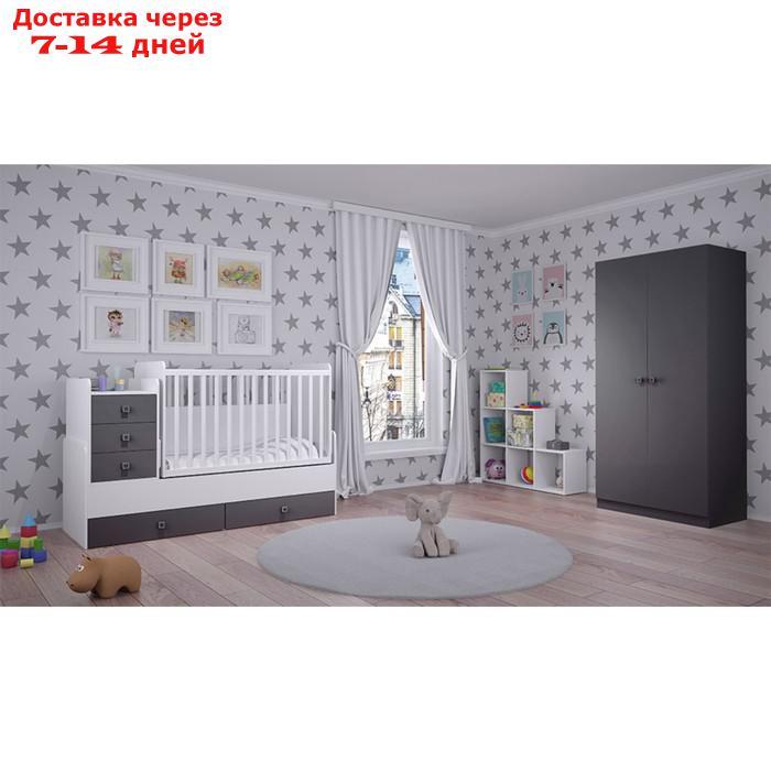 Шкаф двухсекционный Polini kids Simple, цвет серый - фото 6 - id-p227100838