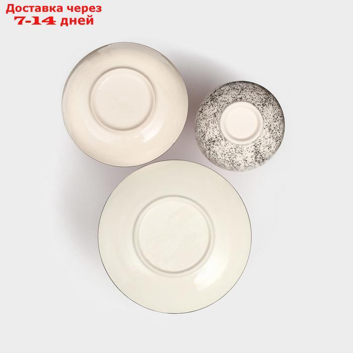 Набор посуды "Восточный", керамика, желтый, 18 предметов: 6 шт-20 см, 6 шт-25 см, 6 шт-15 см 700 мл , Иран - фото 3 - id-p227122517