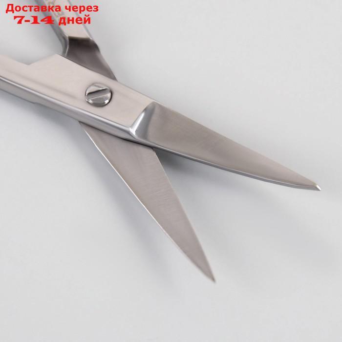 Ножницы маникюрные, загнутые, широкие, 9 см, цвет серебристый, В-116-S-SH - фото 2 - id-p226999206