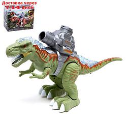 Динозавр "Рекс", стреляет шарами, работает от батареек, свет и звук, цвет зелёный