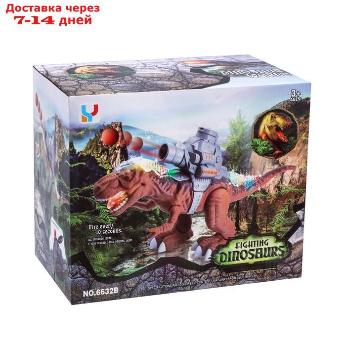 Динозавр "Рекс", стреляет шарами, работает от батареек, свет и звук, цвет зелёный - фото 6 - id-p227116462