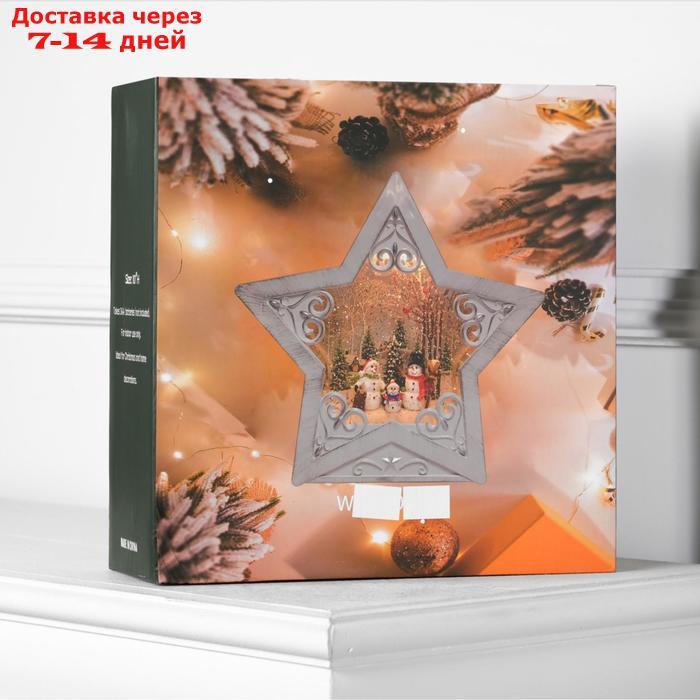 Фигура световая звезда "Снеговики у елки", 26х7х26 см, USB, музыка, Т/БЕЛЫЙ - фото 5 - id-p227100840