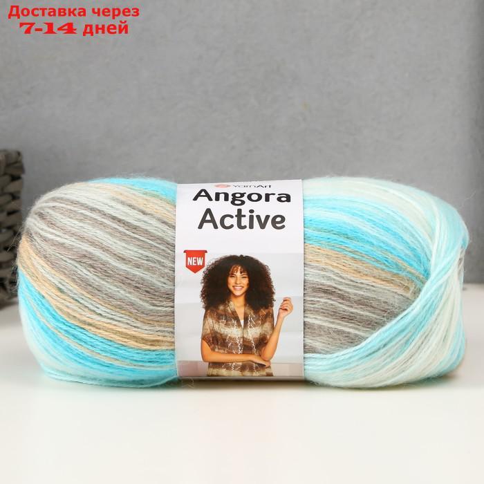 Пряжа "Angora Active" 25% мохер, 75% акрил 500м/100гр (852 бир-крем-бел) - фото 1 - id-p227095868
