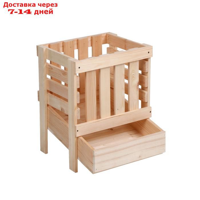 Ящик для овощей, 30 × 40 × 50 см, деревянный - фото 1 - id-p227100850