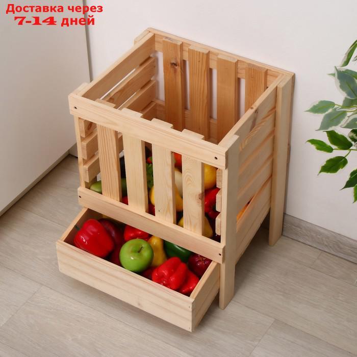 Ящик для овощей, 30 × 40 × 50 см, деревянный - фото 9 - id-p227100850