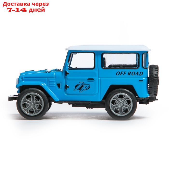 Машина металлическая "Джип", инерционная, цвет синий - фото 2 - id-p227116465