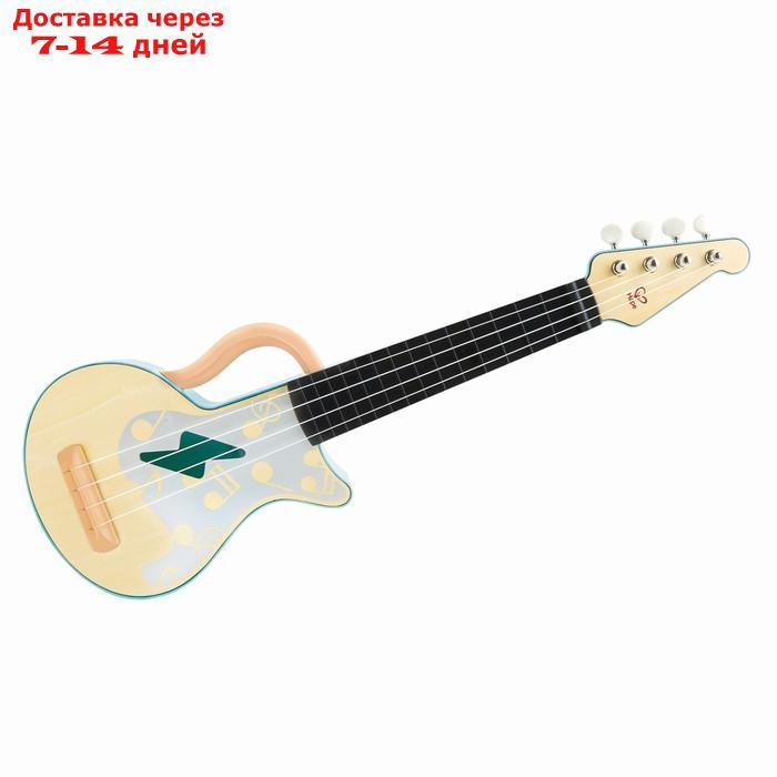 Игрушечная гавайская гитара (укулеле) "Рок-н-ролл" с брошюрой обучения игре на гитаре - фото 1 - id-p227112286