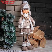 Кукла интерьерная "Маруся в шапочке-ушанке" 52 см