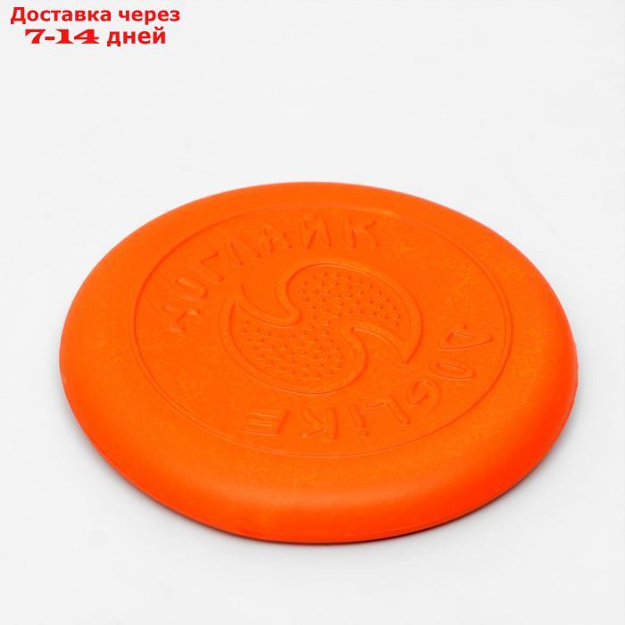 Летающая тарелка-фрисби "ДогЛайк" малая, 18х2,3 см, оранжевая - фото 1 - id-p227100871