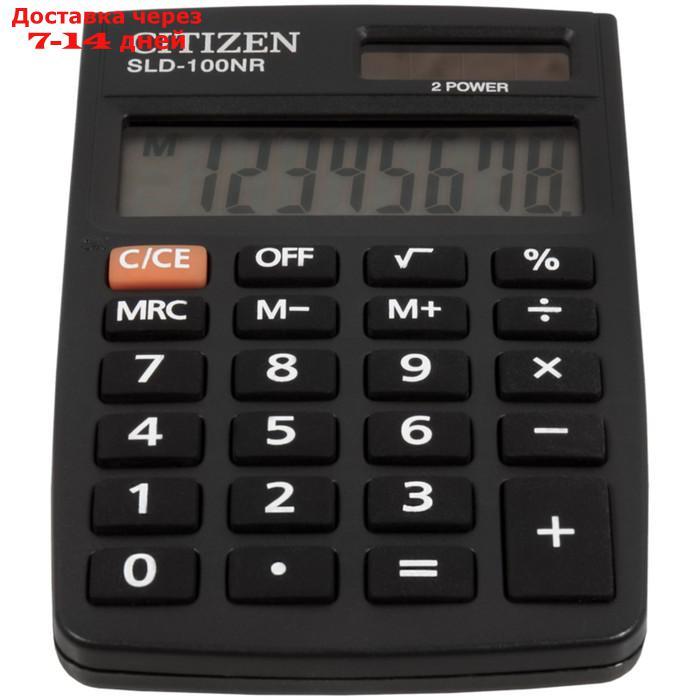 Калькулятор карманный 8-разрядный, Citizen SLD-100NR, двойное питание, 58 х 88 х 10 мм, чёрный - фото 3 - id-p227125643