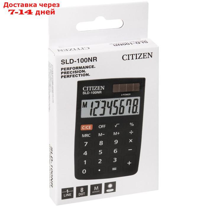 Калькулятор карманный 8-разрядный, Citizen SLD-100NR, двойное питание, 58 х 88 х 10 мм, чёрный - фото 5 - id-p227125643
