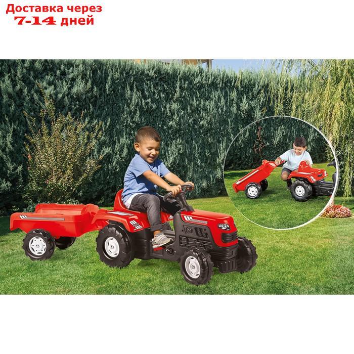 Трактор на педалях с прицепом, цвет красный 8146 - фото 3 - id-p227116480