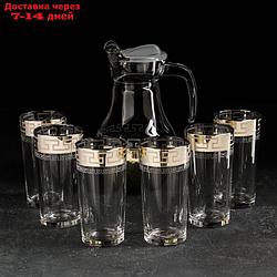 Набор питьевой GiDGLASS "Нэро", 7 предметов: кувшин 1 л, стакан 230 мл 6 шт