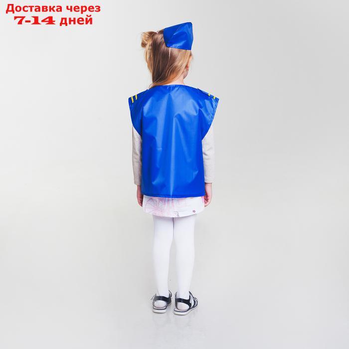 Карнавальный костюм "Стюардесса", жилетка, пилотка, 4-6 лет, рост 110-122 см - фото 3 - id-p227022808