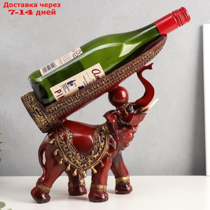 Сувенир подставка под бутылку полистоун "Слон с попоной с кисточками" 29х28х10,5 см - фото 1 - id-p227099366