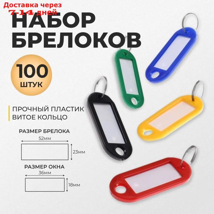 Набор брелоков для ключей 100 штук, 53 мм, МИКС - фото 1 - id-p227130622