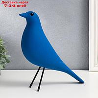 Сувенир полистоун "Птица" ярко-синяя 28х23,5 см