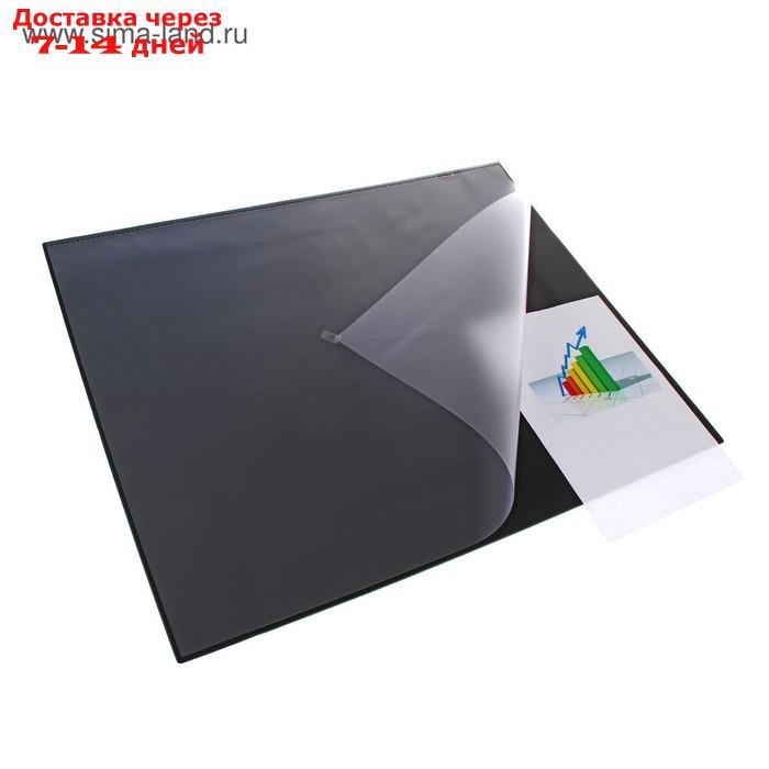Накладка на стол Durable, 650 × 520 мм, нескользящая основа, верхний прозрачный лист, чёрная - фото 1 - id-p226974780