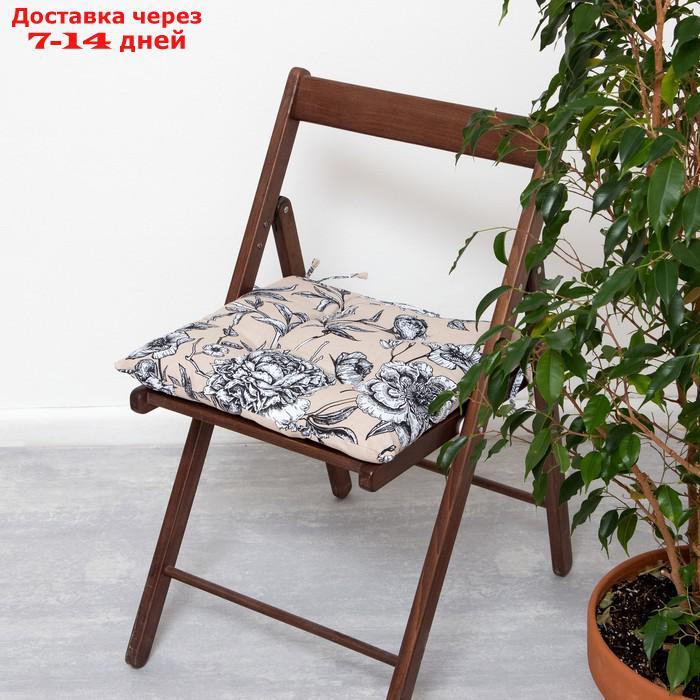 Сидушка на стул "Доляна" Blooming garden 42х42х7см, 100% хлопок, 164 г/м2 - фото 1 - id-p227108485