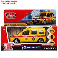 Машина металл. "Renault Kangoo реанимация", 12 см, двери, багаж, цвет желтый KANGOO-12AMB-YE